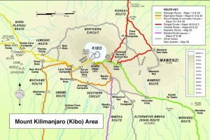 Kilimanjaro Route Map
