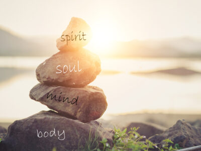 Holistic health concept of zen stones / Concept body, mind, soul, spirit,